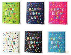 Torebka A4 Confetti Happy Birthday (26x32x10cm) mix
