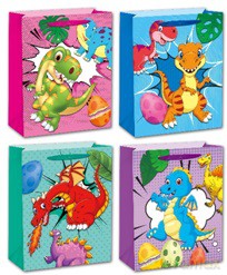 Torebka A5 3D smoki i dinusie 18x24x8cm