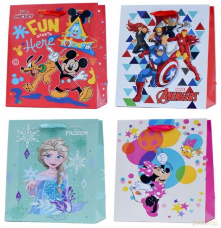Torebka Disney matowy papier TRD-30 duża (26,4x32,4x13,7cm) mix
