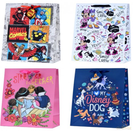 Torebka Disney matowy papier TRD-40 jumbo (33x45,7x10,2cm) mix