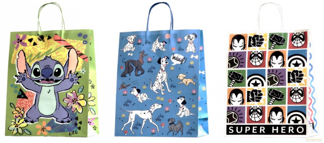 Torebka Disney papierowa kraft TPD-75 (44x50x13cm) mix