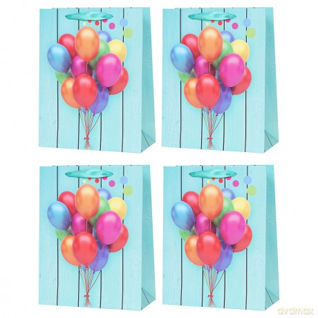 Torebka Lux 210 gsm wzór balony MAX (32x41x12) MIX