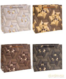 Torebka Lux A4 Geometry brown horyzontalna (26x32x11)