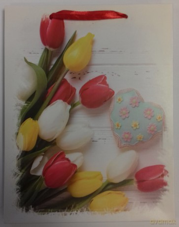 Torebka Lux A5 Tulips bouquet (18x24x8cm) mix