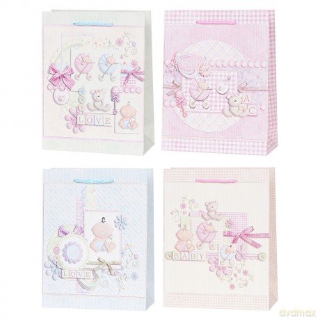 Torebka Lux brokat Baby Love duża (26x32x10) A4