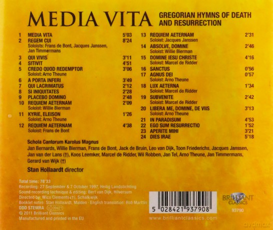 Schola Cantorum Karolus Magnus: Media Vita - Gregorian Hymns Of Death And Resurrection - Gezangen Uit De Liturgie Van De Overledenen [CD]