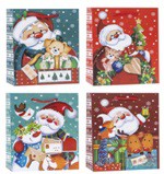 Torebka lux świąteczna JUMBO Mikołaje (41,5x53x15,5cm) mix