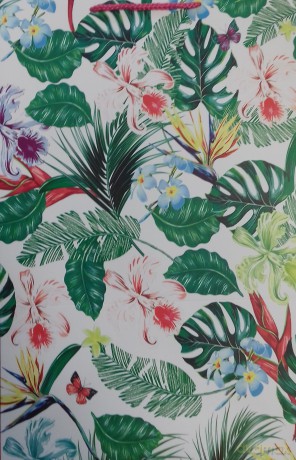 Torebka Lux Tropical plants A3 (28x42x28) szerokie dno!