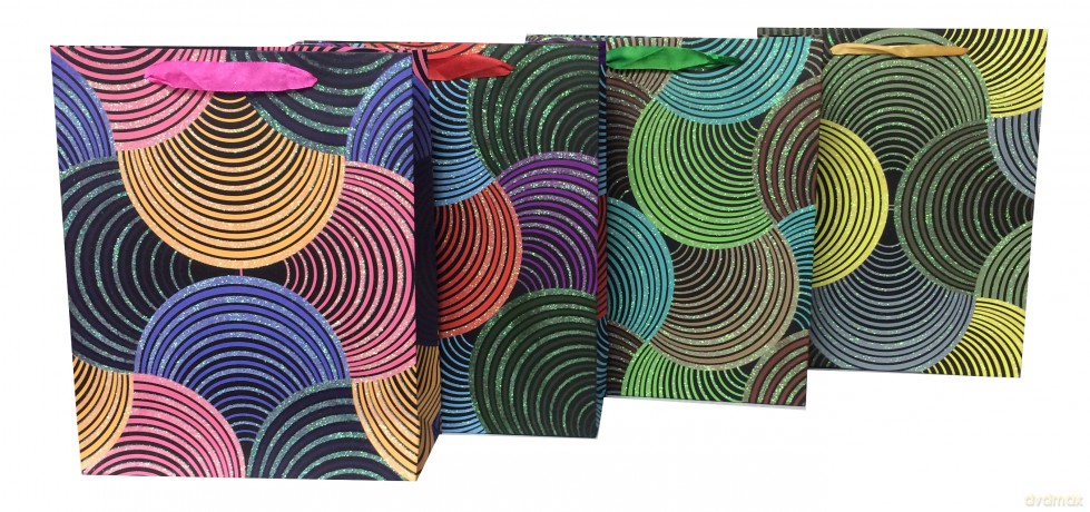 Torebka Lux z brokatem A4 (26X32x10) graficzne