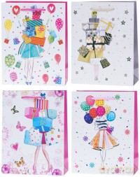 Torebka Lux z brokatem A4 balon (26x32x10)