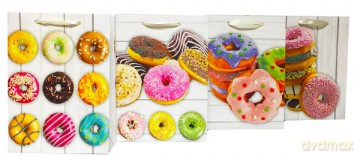 Torebka lux z brokatem średnia A5 wz. doughnut