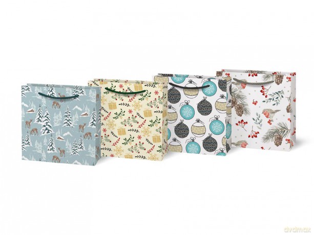 Torebka na prezent bożonarodzeniowa T2 mix 170x170x60 mm