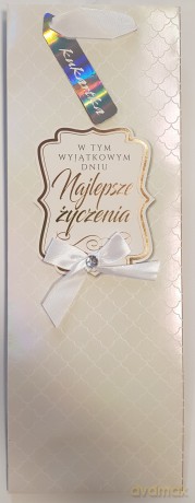Torebka na prezent PEB butelka Ślub (ok.13x36cm) mix