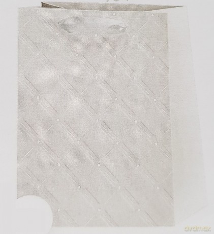 Torebka ozdobna biało srebrna 14x11x6cm BK779-H XS