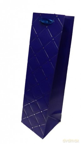 Torebka ozdobna butelka niebieska pikowana 36x13x8cm cm BK779-C B
