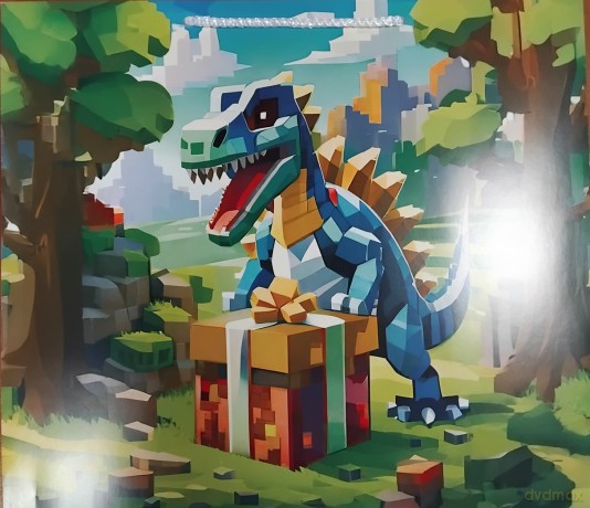 Torebka ozdobna dino, szerokie dno (38x35x20cm) mix 2 wzorów