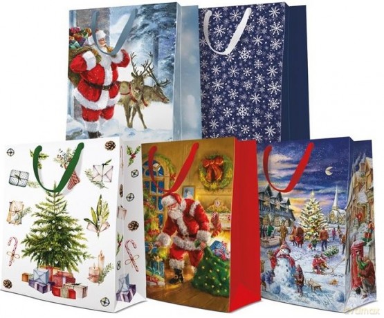 Torebka premium big świąteczna 30x41x12cm mix