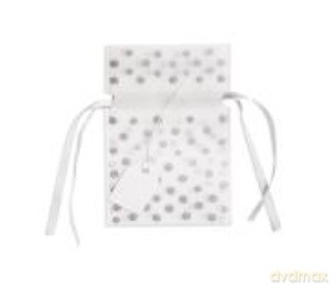 Torebka prezentowa 10x16cm kropki silver