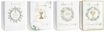 Torebka prezentowa S Komunia św. metalizowana mix