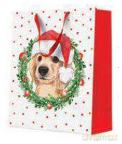 Torebka świąteczna Xmas Dog, large 26,5x33,5x13cm