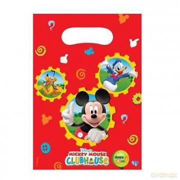 Torebki prezentowe foliowe 6szt. Klub Myszki Mickey 23x16,5cm