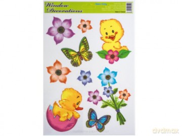Witraż wielkanocny na okno STEG 5015 4 wzory mix