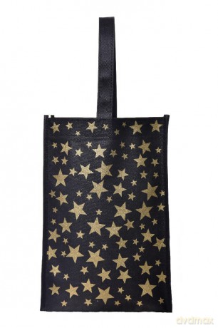 Worek czarny gold star 22x32x10cm