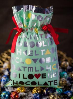 Worek I love chocolate mietowy 20x30cm