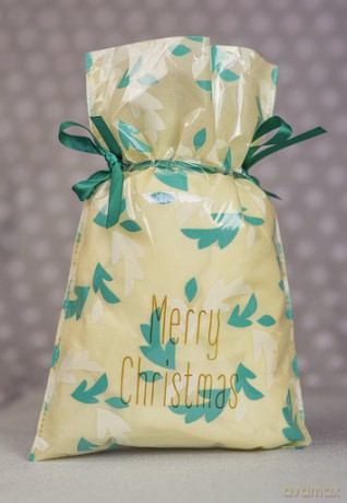 Worek Merry Christmas - listki 23x35cm