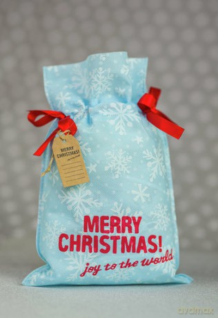 Worek Merry Christmas - płatki śniegu 30x45cm