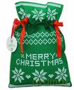 Worek Merry Christmas poinsettia zielona 30x45 cm