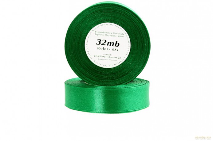 Wstązka satynowa 12mm/32mb zielona trawa
