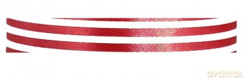 Wstążka materiałowa w linie czerwona 12mm/22mb