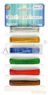 Wstążka metalizowana 6mm x2m 6 WSM-1027