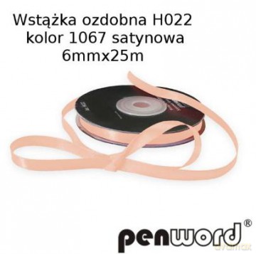 Wstążka ozdobna H022 kol.1067 satyna 6mmx25