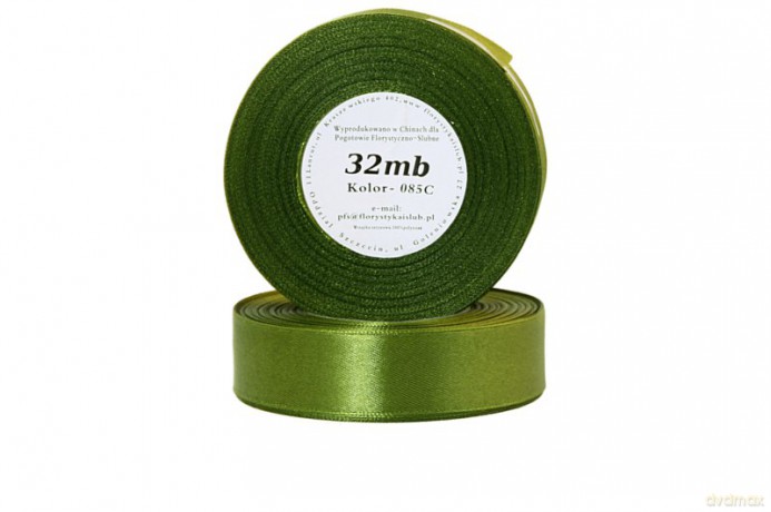 Wstążka satynowa 12mm/32mb ciemna oliwka