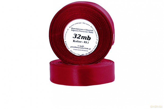 Wstążka satynowa 12mm/32mb ciemnoczerwona