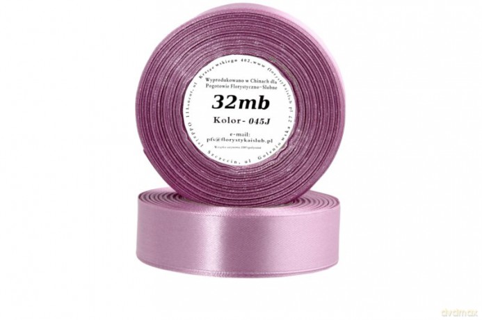 Wstążka satynowa 12mm/32mb jasny brudny róż