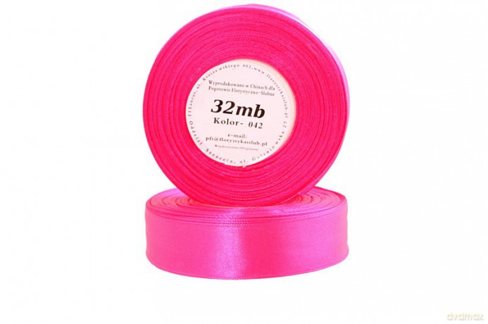 Wstążka satynowa 25mm/32mb ciemny róż