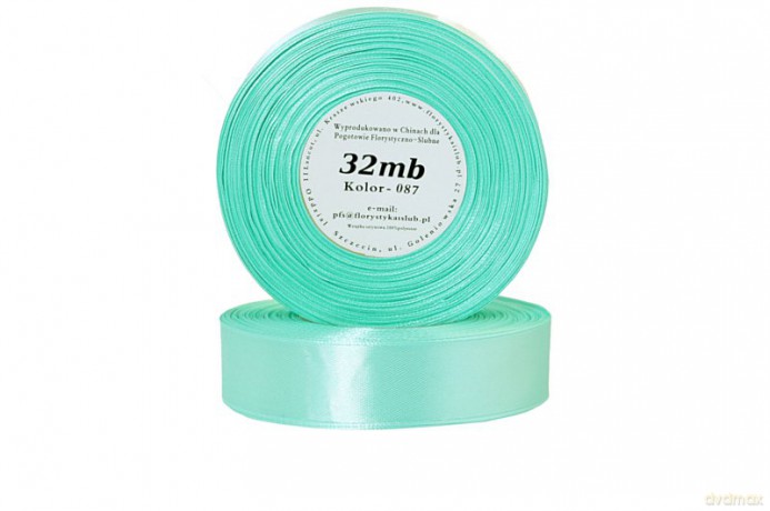 Wstążka satynowa 25mm/32mb miętowy