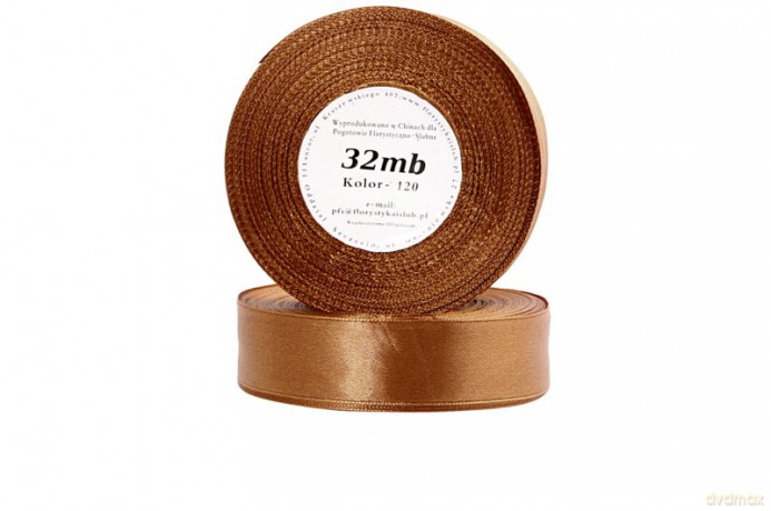 Wstążka satynowa 6mm/32mb brązowa