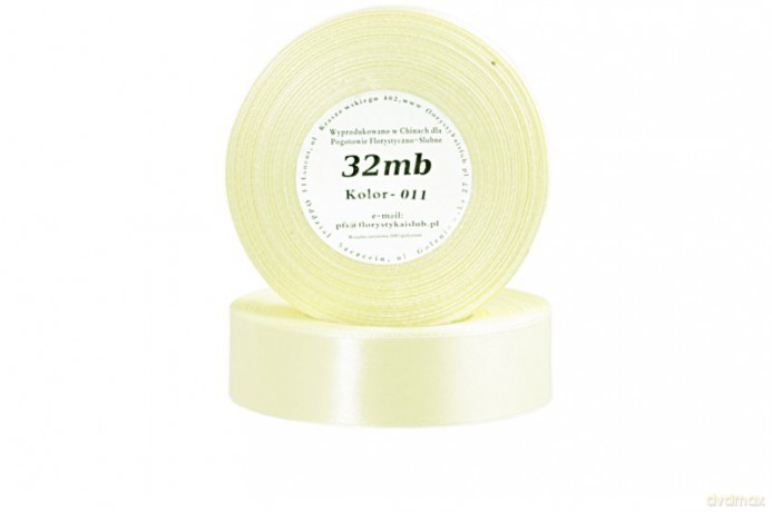 Wstążka satynowa 6mm/32mb jasnokremowa