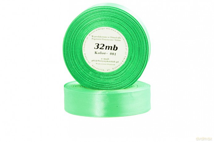 Wstążka satynowa 6mm/32mb jasnozielona
