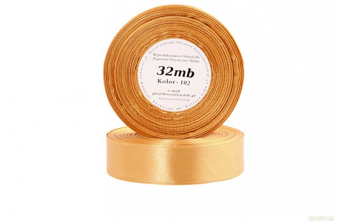 Wstążka satynowa 6mm/32mb stare złoto