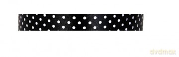 Wstążka satynowa w kropki 25mm/22mb czarna