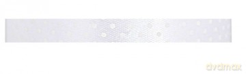 Wstążka satynowa w kropki biała/białe 12mm/22mb