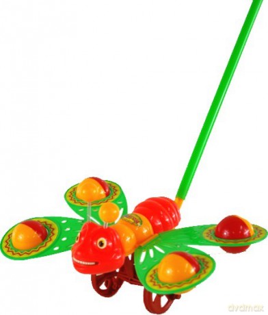 Zabawka pchacz motylek 21cm z rączka