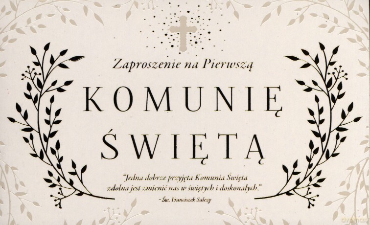 Zaproszenia Komunia św. op-5 szt MIX wzorów