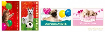 Zaproszenia ogólne zwierzęta (pieski, kotki) op-10szt