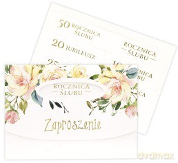 Zaproszenie A6 Rocznica/Jubileusz, wymienna cyfra op.10szt. mix